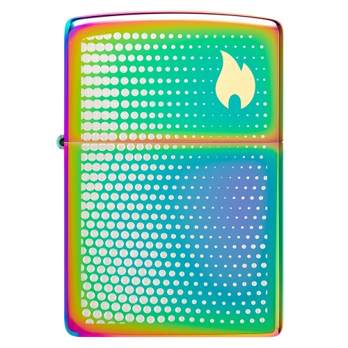 Зажигалка ZIPPO Dot Matrix с покрытием Multi Color, латунь/сталь, разноцветная, глянцевая, 38x13x57