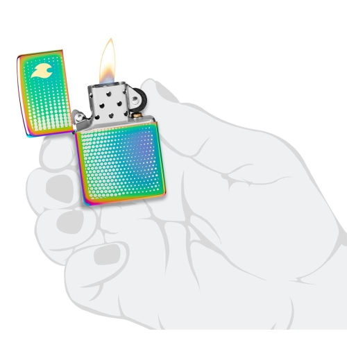 Зажигалка ZIPPO Dot Matrix с покрытием Multi Color, латунь/сталь, разноцветная, глянцевая, 38x13x57