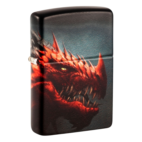 Зажигалка Zippo Dragon Design с покрытием 540 Matte, латунь/сталь, черная, 38x13x57 мм