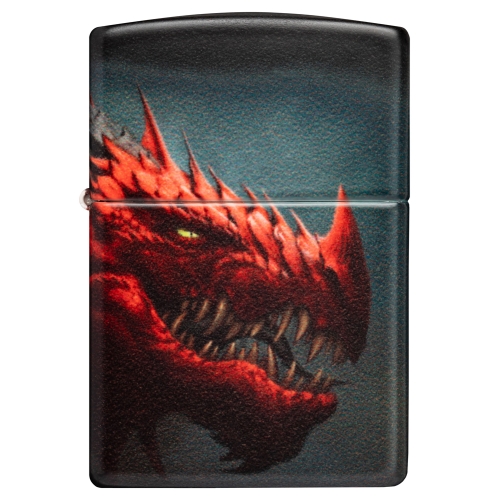 Зажигалка Zippo Dragon Design с покрытием 540 Matte, латунь/сталь, черная, 38x13x57 мм
