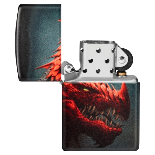 Зажигалка Zippo Dragon Design с покрытием 540 Matte, латунь/сталь, черная, 38x13x57 мм