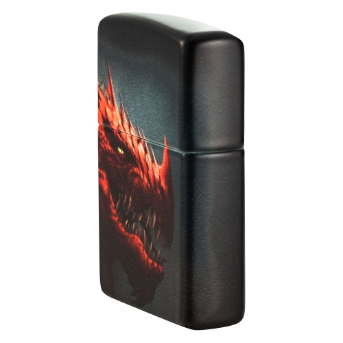 Зажигалка Zippo Dragon Design с покрытием 540 Matte, латунь/сталь, черная, 38x13x57 мм
