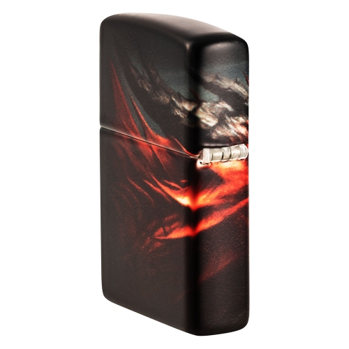 Зажигалка Zippo Dragon Design с покрытием 540 Matte, латунь/сталь, черная, 38x13x57 мм