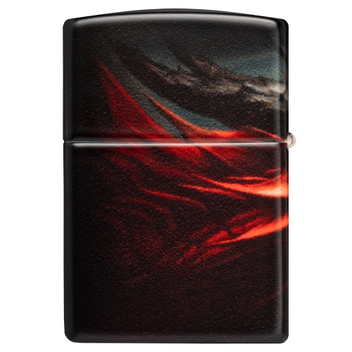 Зажигалка Zippo Dragon Design с покрытием 540 Matte, латунь/сталь, черная, 38x13x57 мм