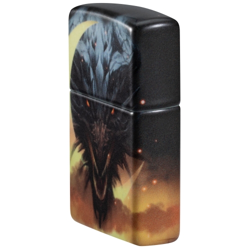 Зажигалка Zippo Dragon Design с покрытием Glow In The Dark Green, латунь/сталь, черная, 38x13x57 мм