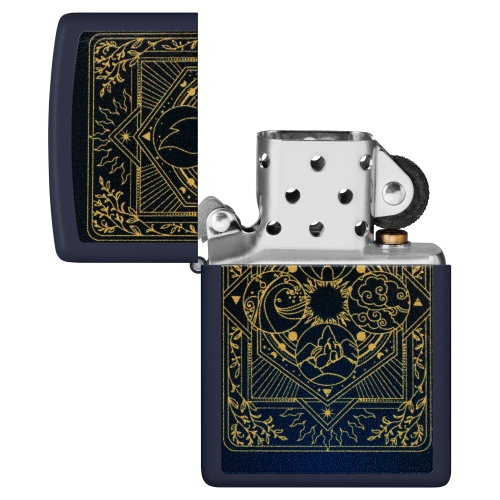 Зажигалка Zippo Elements Design с покрытием Navy Matte, латунь/сталь, синяя, матовая, 38x13x57 мм