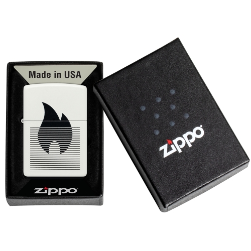 Зажигалка ZIPPO Flame Gradient Design White Matte, латунь/сталь, белая, матовая