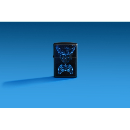 Зажигалка Zippo Gaming с покрытием Black Matte, латунь/сталь, черная, матовая, 38x13x57 мм