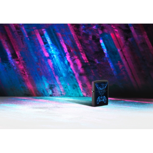 Зажигалка Zippo Gaming с покрытием Black Matte, латунь/сталь, черная, матовая, 38x13x57 мм