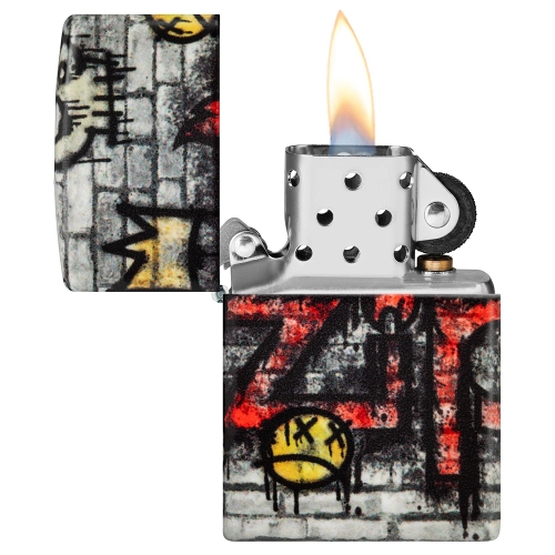 Зажигалка ZIPPO Graffiti King с покрытием 540 Matte, латунь/сталь, разноцветная, матовая, 38x13x57 м