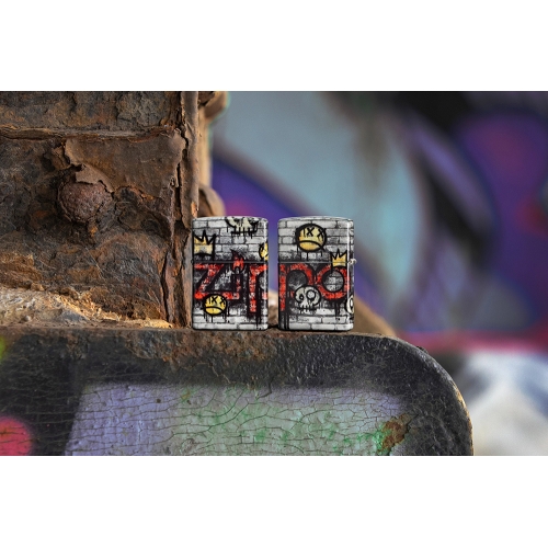 Зажигалка ZIPPO Graffiti King с покрытием 540 Matte, латунь/сталь, разноцветная, матовая, 38x13x57 м