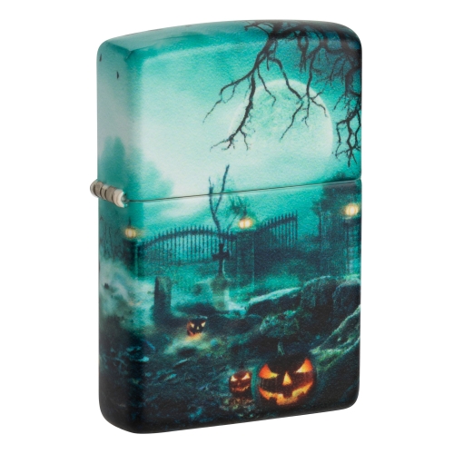Зажигалка Zippo Graveyard с покрытием 540 Matte, латунь/сталь, разноцветная, 38x13x57 мм