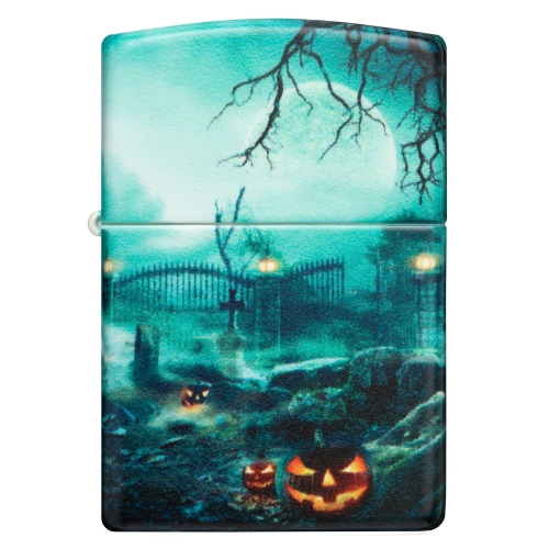 Зажигалка Zippo Graveyard с покрытием 540 Matte, латунь/сталь, разноцветная, 38x13x57 мм