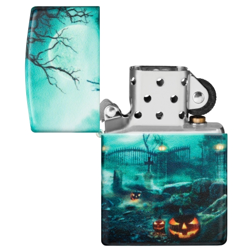 Зажигалка Zippo Graveyard с покрытием 540 Matte, латунь/сталь, разноцветная, 38x13x57 мм