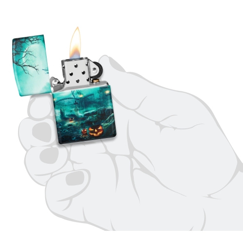 Зажигалка Zippo Graveyard с покрытием 540 Matte, латунь/сталь, разноцветная, 38x13x57 мм