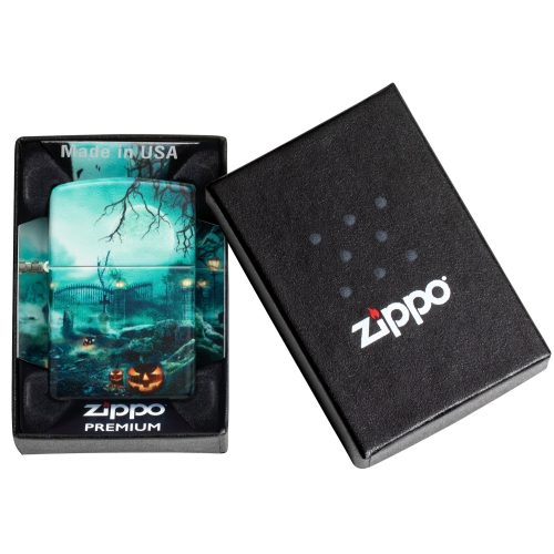Зажигалка Zippo Graveyard с покрытием 540 Matte, латунь/сталь, разноцветная, 38x13x57 мм