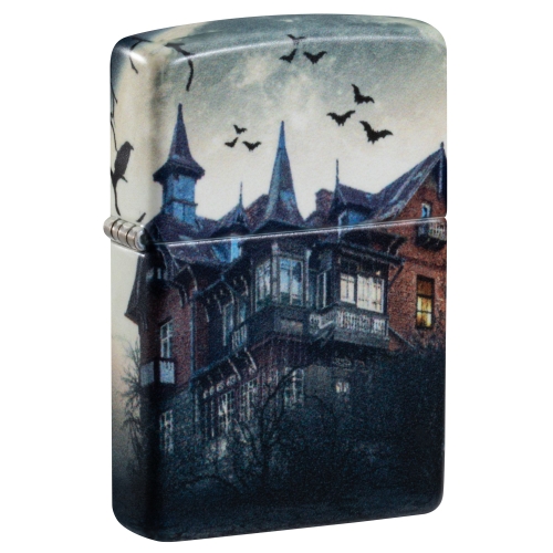 Зажигалка Zippo Horror House с покрытием 540 Matte, латунь/сталь, белая, 38x13x57 мм