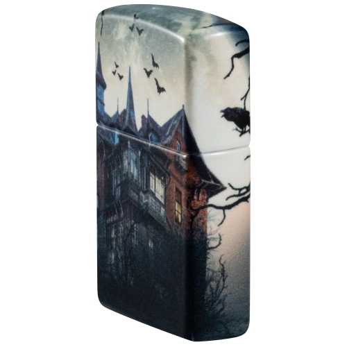 Зажигалка Zippo Horror House с покрытием 540 Matte, латунь/сталь, белая, 38x13x57 мм
