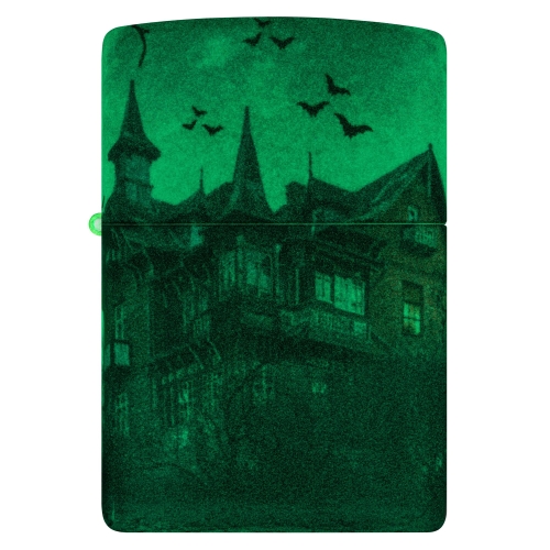 Зажигалка Zippo Horror House с покрытием 540 Matte, латунь/сталь, белая, 38x13x57 мм