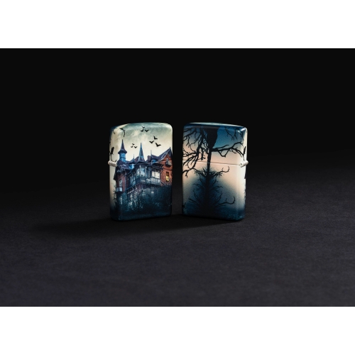 Зажигалка Zippo Horror House с покрытием 540 Matte, латунь/сталь, белая, 38x13x57 мм