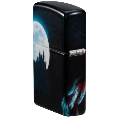 Зажигалка Zippo Horror Wolf с покрытием 540 Matte, латунь/сталь, черная, 38x13x57 мм