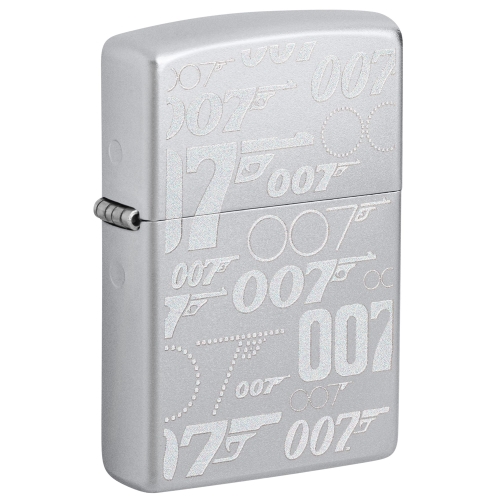 Зажигалка Zippo James Bond™ с покрытием Satin Chrome, латунь/сталь, серебристая, 38x13x57 мм