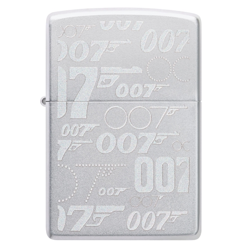 Зажигалка Zippo James Bond™ с покрытием Satin Chrome, латунь/сталь, серебристая, 38x13x57 мм