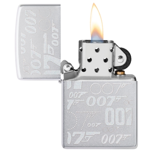 Зажигалка Zippo James Bond™ с покрытием Satin Chrome, латунь/сталь, серебристая, 38x13x57 мм