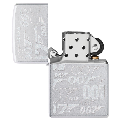 Зажигалка Zippo James Bond™ с покрытием Satin Chrome, латунь/сталь, серебристая, 38x13x57 мм