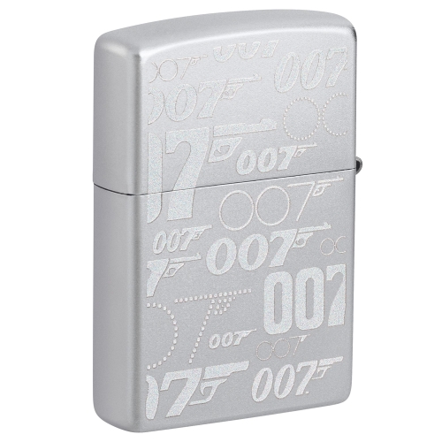 Зажигалка Zippo James Bond™ с покрытием Satin Chrome, латунь/сталь, серебристая, 38x13x57 мм