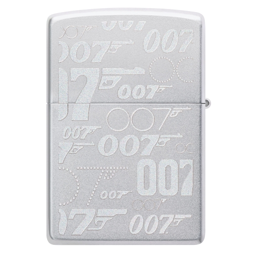 Зажигалка Zippo James Bond™ с покрытием Satin Chrome, латунь/сталь, серебристая, 38x13x57 мм