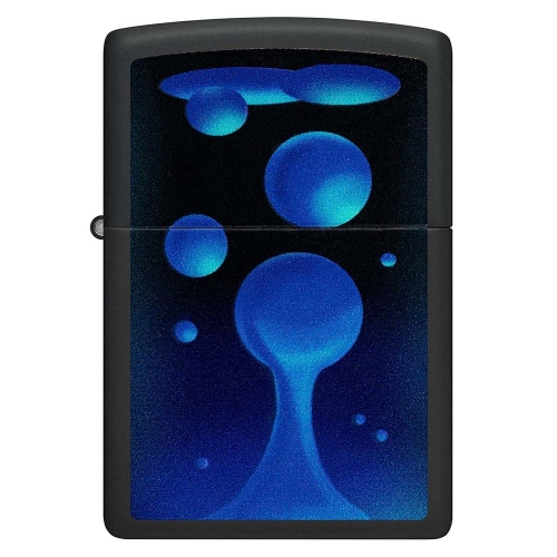 Зажигалка Zippo Lava Lamp с покрытием Black Light, латунь/сталь, черная,матовая 38x13x57 мм