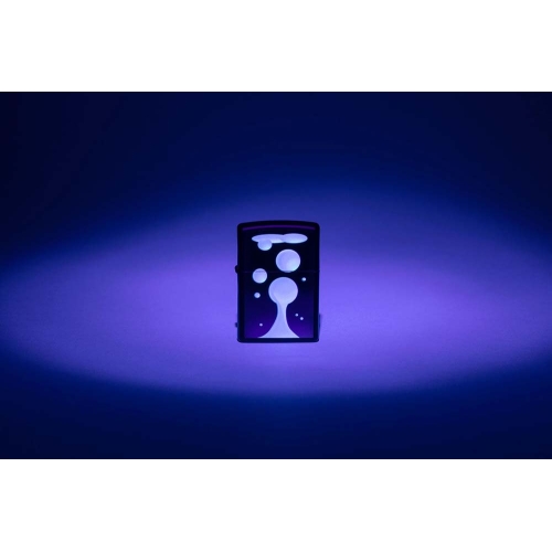 Зажигалка Zippo Lava Lamp с покрытием Black Light, латунь/сталь, черная,матовая 38x13x57 мм