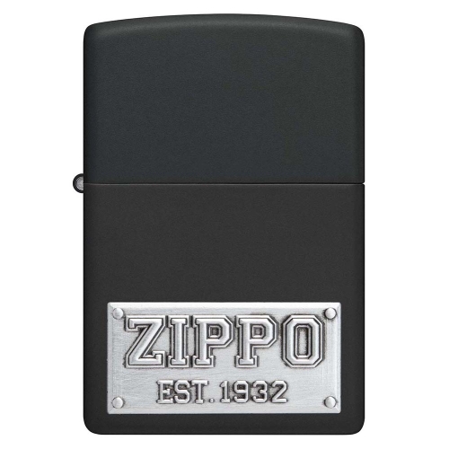 Зажигалка Zippo License Plate с покрытием Black Matte, латунь/сталь, черная, 38x13x57 мм