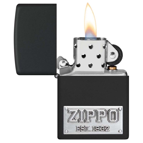 Зажигалка Zippo License Plate с покрытием Black Matte, латунь/сталь, черная, 38x13x57 мм