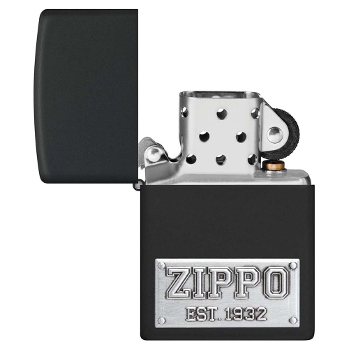 Зажигалка Zippo License Plate с покрытием Black Matte, латунь/сталь, черная, 38x13x57 мм