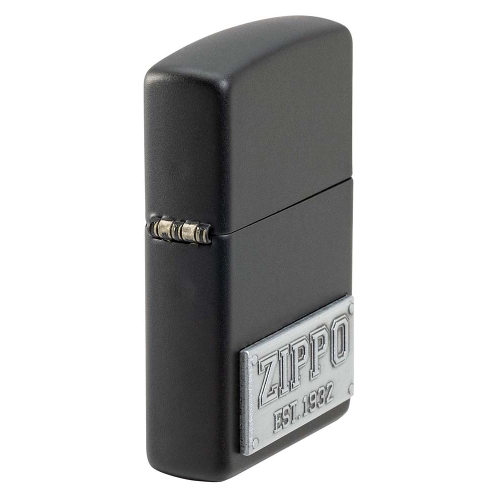 Зажигалка Zippo License Plate с покрытием Black Matte, латунь/сталь, черная, 38x13x57 мм