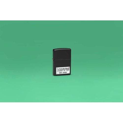 Зажигалка Zippo License Plate с покрытием Black Matte, латунь/сталь, черная, 38x13x57 мм