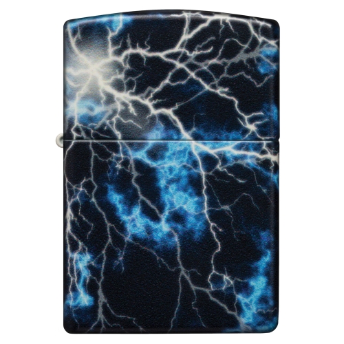 Зажигалка Zippo Lightning с покрытием Glow In The Dark Green, латунь/сталь, черная, 38x13x57 мм