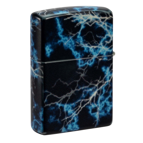 Зажигалка Zippo Lightning с покрытием Glow In The Dark Green, латунь/сталь, черная, 38x13x57 мм