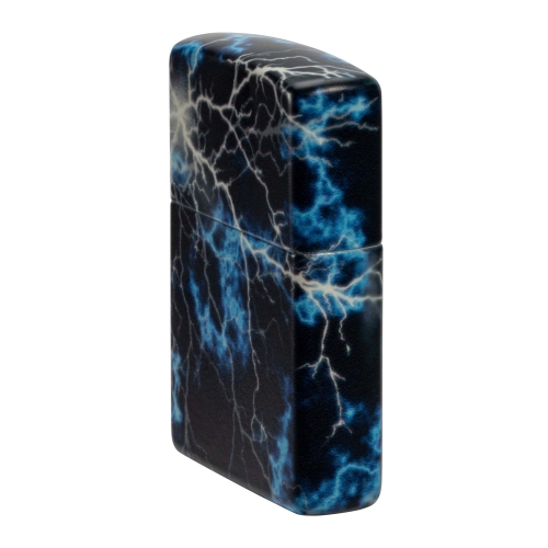 Зажигалка Zippo Lightning с покрытием Glow In The Dark Green, латунь/сталь, черная, 38x13x57 мм