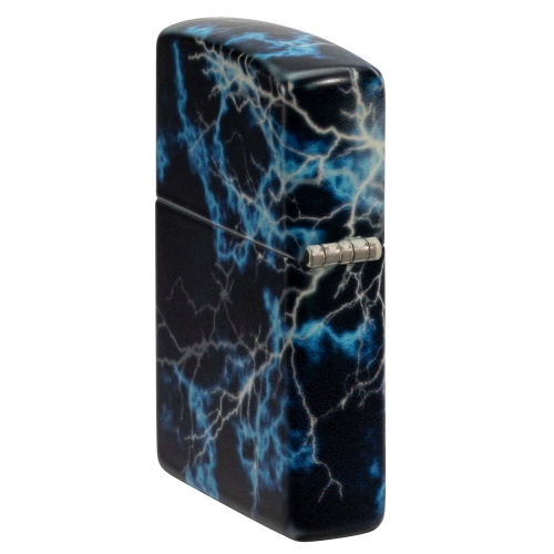 Зажигалка Zippo Lightning с покрытием Glow In The Dark Green, латунь/сталь, черная, 38x13x57 мм