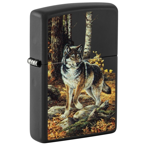 Зажигалка Zippo Linda Picken с покрытием Black Matte, латунь/сталь, черная, матовая, 38x13x57 мм