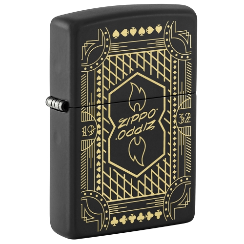 Зажигалка ZIPPO Lines Design с покрытием Black Matte, латунь/сталь, черная, матовая, 38x13x57 мм, шт