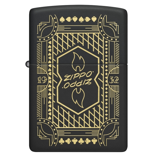 Зажигалка ZIPPO Lines Design с покрытием Black Matte, латунь/сталь, черная, матовая, 38x13x57 мм, шт