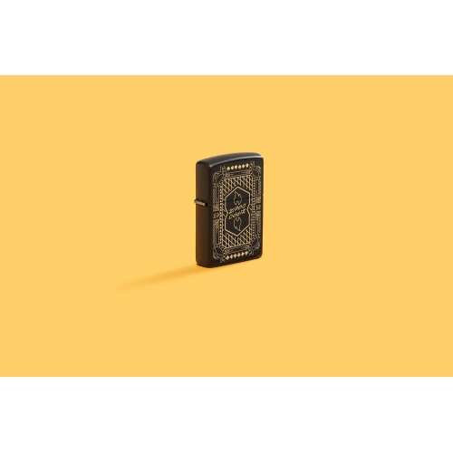 Зажигалка ZIPPO Lines Design с покрытием Black Matte, латунь/сталь, черная, матовая, 38x13x57 мм, шт