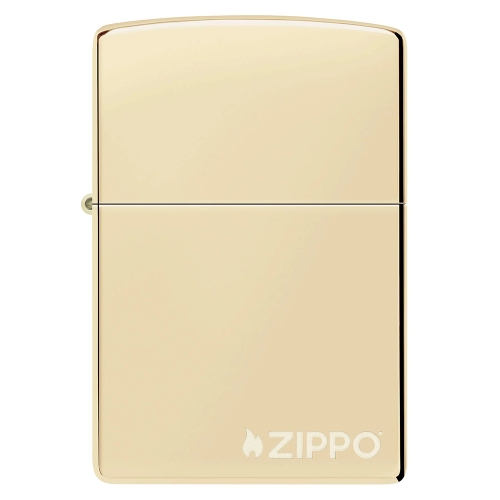 Зажигалка ZIPPO Logo с покрытием Champagne, латунь/сталь, золотистая, глянцевая, 38x13x57 мм, шт