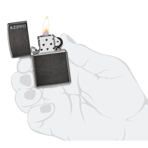 Зажигалка ZIPPO Logo с покрытием Gray Dusk, латунь/сталь, серая, матовая, 38x13x57 мм, шт