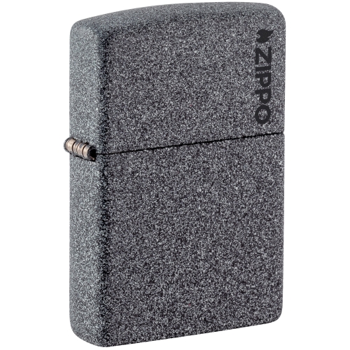 Зажигалка ZIPPO Logo с покрытием Iron Stone, латунь/сталь, серая, матовая, 38x13x57 мм, шт