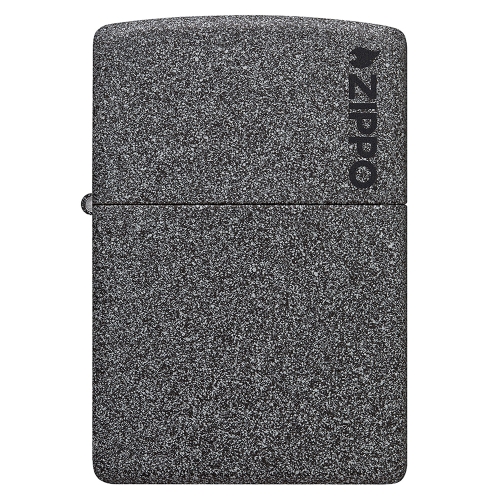 Зажигалка ZIPPO Logo с покрытием Iron Stone, латунь/сталь, серая, матовая, 38x13x57 мм, шт